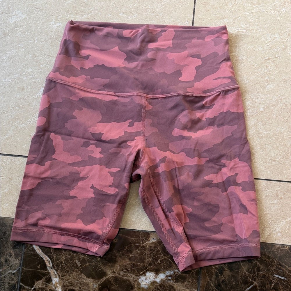 Lululemon Athletica Pink Camo Bike Shorts